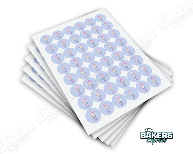 Round Digital 1" Colored Stickers (5 Sheets)
