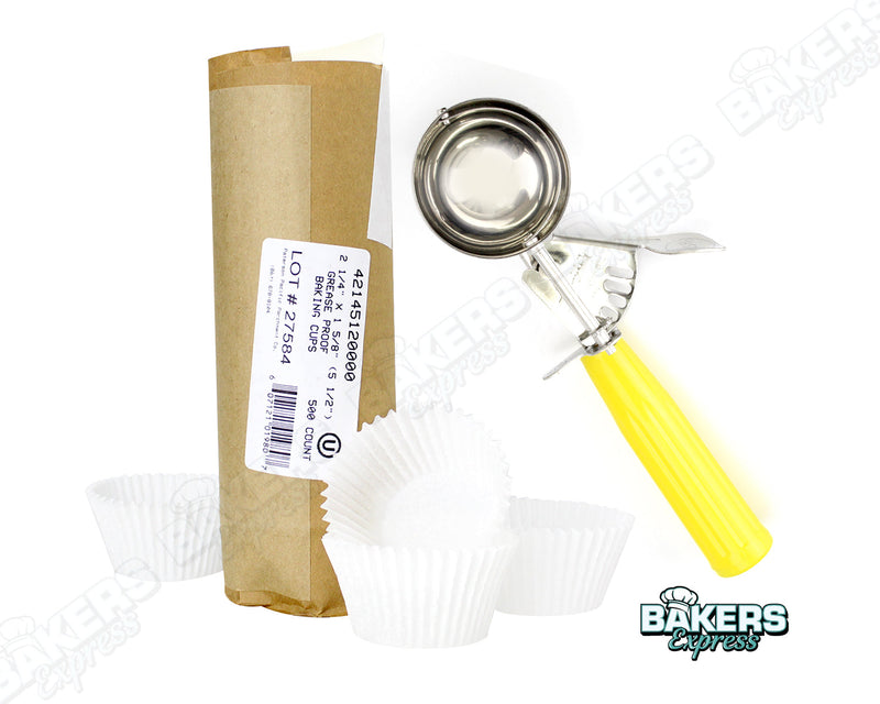 5.5" Baking Cup & Yellow Scoop Set