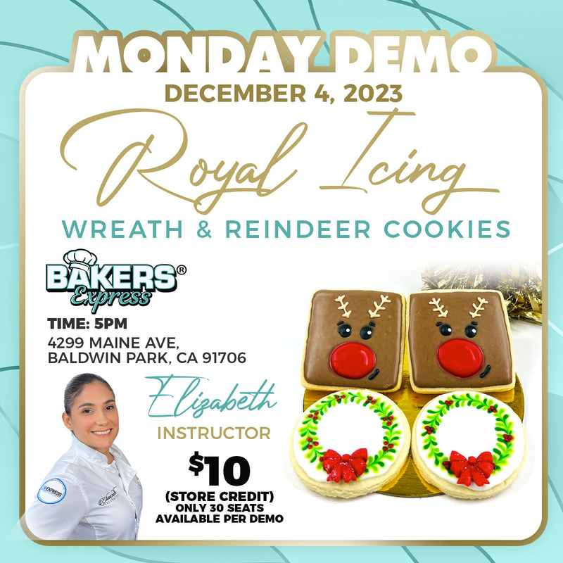 Wreath & Reindeer Royal Icing Cookies Demo- 12.4.23 @ 5PM
